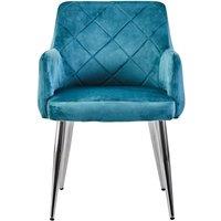 Orsina Tamzin Velvet Splayed Dining Chair in Light Blue