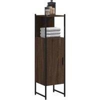 Berkfield Home Bathroom Cabinet Brown Oak 33x33x120.5 cm Engineered Wood
