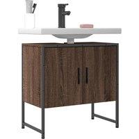 Berkfield Home Bathroom Sink Cabinet Brown Oak 60x33x60 cm Engineered Wood | Size: 60 x 33 x 60 cm