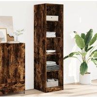 Berkfield Home Wardrobe Smoked Oak 50x50x200 cm Engineered Wood in Brown | Size: 50 x 50 x 200 cm