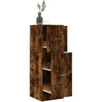 Berkfield Home Apothecary Cabinet Smoked Oak 40x41x118 cm Engineered Wood in Brown | Size: 40 x 41 x 118 cm