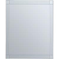 Orsina Sana Square Wall Mirror with Linear Detail in Clear