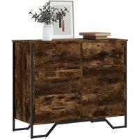Berkfield Home Chest of Drawers Smoked Oak 91x35.5x74.5 cm Engineered wood in Brown
