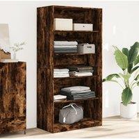 Berkfield Home Wardrobe Smoked Oak 100x50x200 cm Engineered Wood in Brown | Size: 100 x 50 x 200 cm