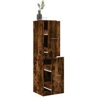 Apothecary Cabinet Smoked Oak 30x41x144.5 cm Engineered Wood