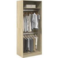 Berkfield Home Wardrobe Sonoma Oak 80x50x200 cm Engineered Wood in Brown | Size: 80 x 50 x 200 cm