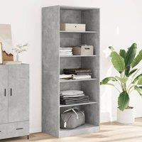 Berkfield Home Wardrobe Concrete Grey 80x50x200 cm Engineered Wood | Size: 80 x 50 x 200 cm