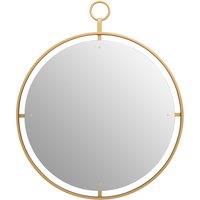 Orsina Minimalist Wall Mirror With Ring, Versatile Round Shaped Wall Mirror, Compact & Lightweight Wall Mirror in Gold