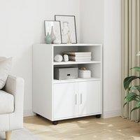 Berkfield Home Rolling Cabinet White 60x48x81 cm Engineered Wood | Size: 60 x 48 x 81 cm