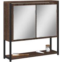 Berkfield Home Bathroom Mirror Cabinet Brown Oak 60x16x60 cm Engineered Wood | Size: 60 x 16 x 60 cm