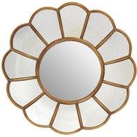 Orsina Floral Wall Mirror, Radiating Accent Mirror For Dressing Rooms, Decorative Centrepiece For Wall Display in Gold