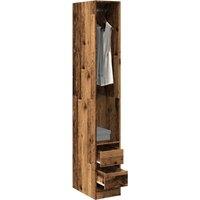 Berkfield Home Wardrobe Old Wood 30x50x200 cm Engineered Wood in Brown | Size: 30 x 50 x 200 cm
