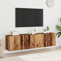 Berkfield Home TV Cabinets Wall-mounted 2 pcs Old Wood 80x30x41 cm in Brown | Size: 80 x 30 x 41 cm