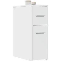 Berkfield Home Narrow Bathroom Cupboard with Wheels White Engineered Wood