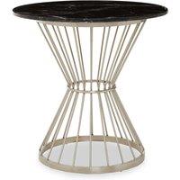 Orsina Anzio Marble Top & Hourglass Base Dining Table in Silver