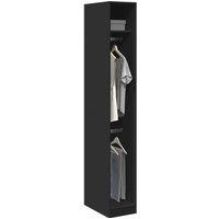 Berkfield Home Wardrobe Black 30x50x200 cm Engineered Wood | Size: 30 x 50 x 200 cm