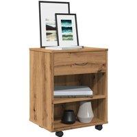 Berkfield Home Rolling Cabinet Artisan Oak 46x36x59 cm Engineered Wood in Brown | Size: 46 x 36 x 59 cm