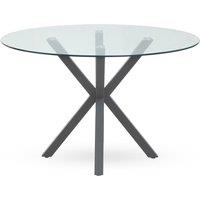 Orsina Stylish Dining Table With Grey Metal Legs, Elegant Small Dining Table, Sturdy Kitchen Table For Dinner