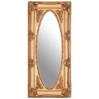 Orsina Functional Champagne Finish Oval Border Wall Mirror, Timeless Mirror For Livingroom, Elegant Modern Mirror in Gold