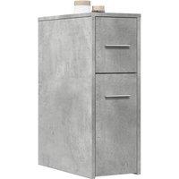 Berkfield Home Narrow Bathroom Cupboard with Wheels Concrete Grey Engineered Wood