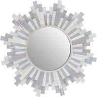 Orsina Sunburst Grey & White Wooden Wall Mirror