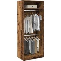 Berkfield Home Wardrobe Old Wood 80x50x200 cm Engineered Wood in Brown | Size: 80 x 50 x 200 cm