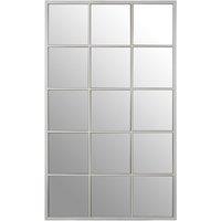 Orsina Large Silver Frame Wall Mirror, Reflective Wall Mirror For Modern Interiors, Mirror With Metal Frame