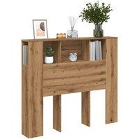 Berkfield Home Headboard Cabinet Artisan Oak 120x19x104.5 cm Engineered Wood in Brown