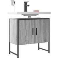 Berkfield Home Bathroom Sink Cabinet Grey Sonoma 60x33x60 cm Engineered Wood | Size: 60 x 33 x 60 cm