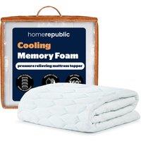Home Republic Cooling Mattress Topper in White | Size: Super King