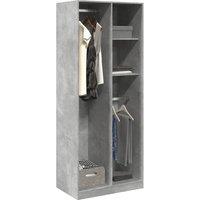 Berkfield Home Wardrobe Concrete Grey 80x50x200 cm Engineered Wood | Size: 80 x 50 x 200 cm