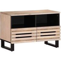 TV Cabinet White 70x34x46 cm Solid Wood Mango