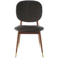 Orsina Upholstered Dining Chair, Durable Dining Chair For Breakfast, Practical Leather Chair For Dining Room in Black