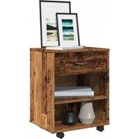 Berkfield Home Rolling Cabinet Old Wood 46x36x59 cm Engineered Wood in Brown | Size: 46 x 36 x 59 cm