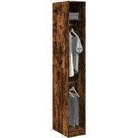Berkfield Home Wardrobe Smoked Oak 30x50x200 cm Engineered Wood in Brown | Size: 30 x 50 x 200 cm