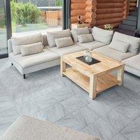 Novecrafto Self Adhesive Vinyl Floor Tiles Pack of 30 Peel & Stick Vinyl Floor Tiles (30.5 x 30.5cm) in Mid Grey | Size: 30.5 x 30.5 cm