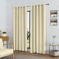Luxury Living Temple Velvet Ring Top Blackout Curtains in Cream | Size: 168 cm width x 137 cm drop