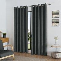 Luxury Living Temple Velvet Ring Top Blackout Curtains in Charcoal | Size: 117 cm width x 183 cm drop