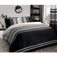 Velosso Tonal Cotton Rich Printed Duvet Cover & Pillowcase Set in Black | Size: King