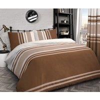 Velosso Tonal Cotton Rich Printed Duvet Cover & Pillowcase Set in Chocolate | Size: King