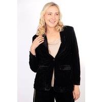 Sarta Women's Blake Suit Jacket Boyfriend Blazer - Black, Velvet in Black | Size: 8-10