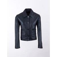 Lakeland Leather Women's 'Kendal' Collared Leather Jacket in Black | Size: 16