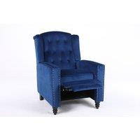 SquareBoxx Windsor Pushback Recliner Chair in Blue