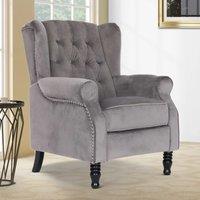 SquareBoxx Windsor Pushback Recliner Chair in Grey