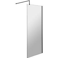 Balterley 8mm Wetroom Screen & Support Bar: 700mm x 1850mm, Black
