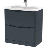 Balterley Floor Standing 2 Drawer Vanity Basin Unit Polymarble Basin 800mm in Grey