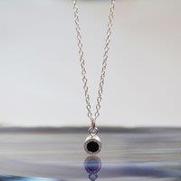 Otis Jaxon London Women's Black Spinel Sterling Silver Pendant Necklace