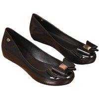 IVACHY Women's Peep Toe Jelly Ballet Pump Shoes Shinny in Black | Size: 4