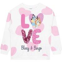 Bluey Girl's and Bingo Sweatshirt in White | Size: 2-3 Years