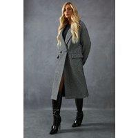 MissPap Women's Wool Look Textured Coat in Grey | Size: Small